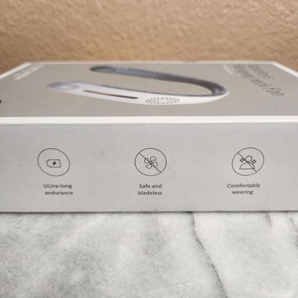 3 Speed Portable Hanging Neck Fan Neck Cooler USB Rechargeable Bladeless Black - Picture 4 of 8